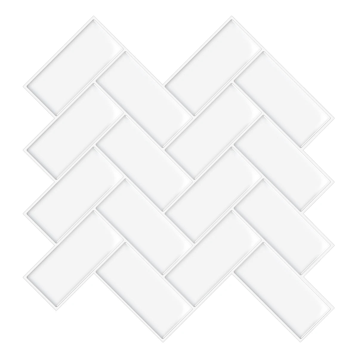 White Color 3D Self Adhesive Wall Tiles Peel and Stick Kitchen Backsplash Wall Tiles