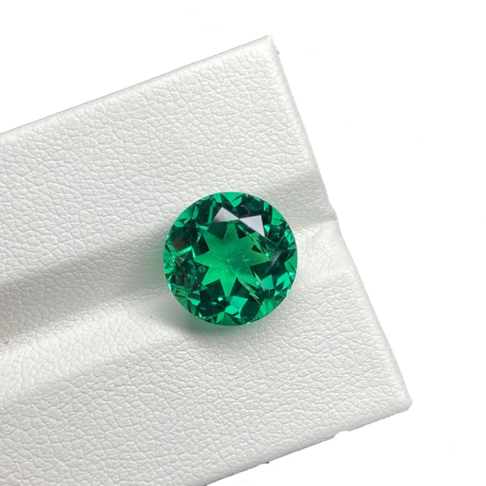 Round Brilliant Cut 4mm to 12mm  Lab Created Hydrothermal Columbia Green Inclusion Emerald Loose Gemstones