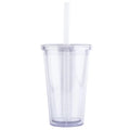 Wholesale BPA Free reusable plastic cup thick rough straw milk cup double tea cups tumbler 16oz low price