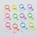 Color Acrylic Glitter Luminous AB Hollow Star Bear Key Ring Star Keychain with Beads
