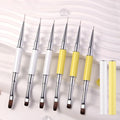 Double-headed Nail Art Brush Multi-functional Drawstring Construction Light Therapy Brush Liner Brush With Cover