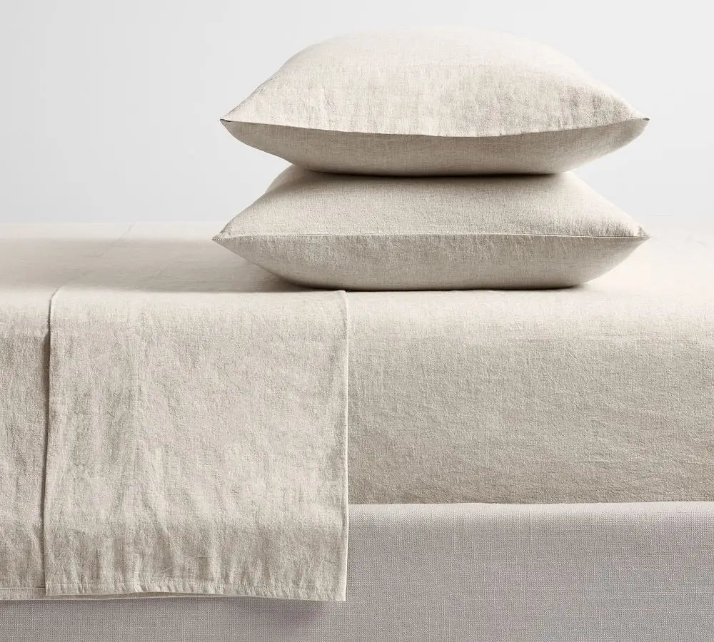 Fitted Sheet Plain Colors  100% Linen Fitted Sheet Stone Washed Solid Color with Oeko-tex 100 Certification