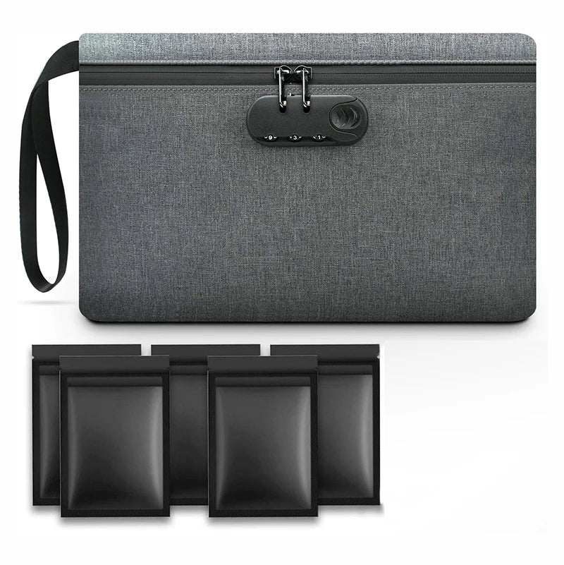 Fireproof Bag with Combination Password Lock Travel Storage Bag for Accessories