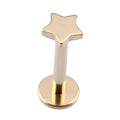Fashion Internal Thread Piercing Pvd Gold Titanium Labret Stud Ear Cartilage Helix Piercing Ear Piercing Jewelry