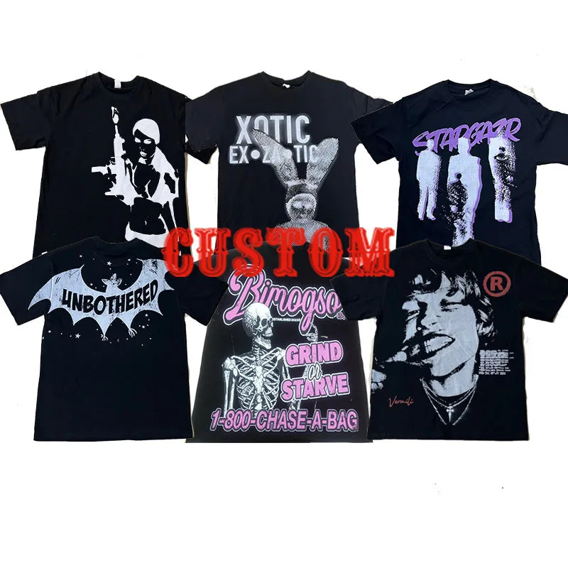 Custom Graphic DTG Cropped Acid Wash t Shirt Boxy Fit Vintage Washed 250 Gsm Tshirt  T-shirt for Men