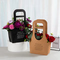 XJH INS Floral Tote Bag Creative Paperboard Packaging for Bouquets Classic Style with Digital Printing for Craft Use