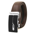LQbelt Men Automatic Buckle Genuine Leather Ratchet Belts for Male Waistband OEM Factory Custom LOGO