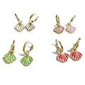 EM1256  Fashion Colored Flower Enamel Charms Hoops Earring Ear Wear for Lady