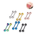 Wholesale ASTM F136 Titanium Gold Plated Body Piercing Internally Threaded Straight Barbell Fashion Tongue Ring Wedding Jewelry