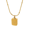 18K Gold Plated Fine Jewelry Stainless Steel Block Letter Pendant Necklace Trendy Fashion Accessory