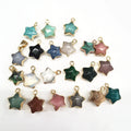 Carved Tiny Star Charm Nature Stone Star Pendant Jewelry Accessory for Jewelry Making