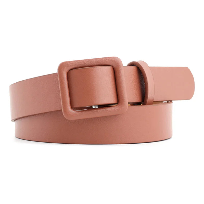 Retro Classic Casual Women's Luxury Custom PU Leather Wide Alloy Buckle Durable 2.4cm X 107cm Waist Belt-LEADAYS Brand Custom