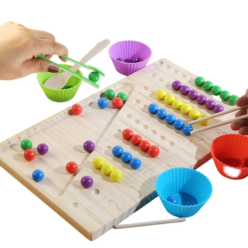 Montessori Games Toys Children's Color Cognition Classification Arithmetic Bead Toy Kids Montessori Educational Toy