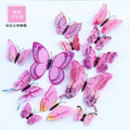 12Pcs 3D Double Layer Butterfly Wall Sticker Set  for Wedding Party Cosplay Offices Home Decor Kids Room Fridge Magnet Stickers