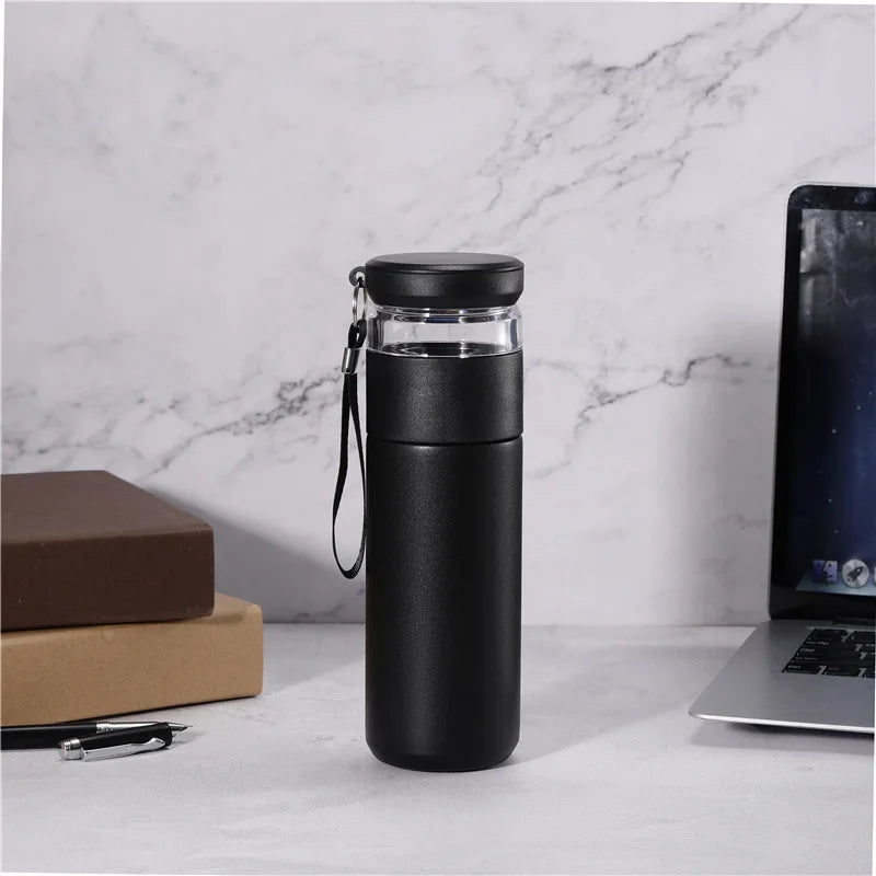 Custom Logo 500ml Stainless Steel Vacuum Insulated Tea Cup Portable Juice Milk Tea Cup With Filter