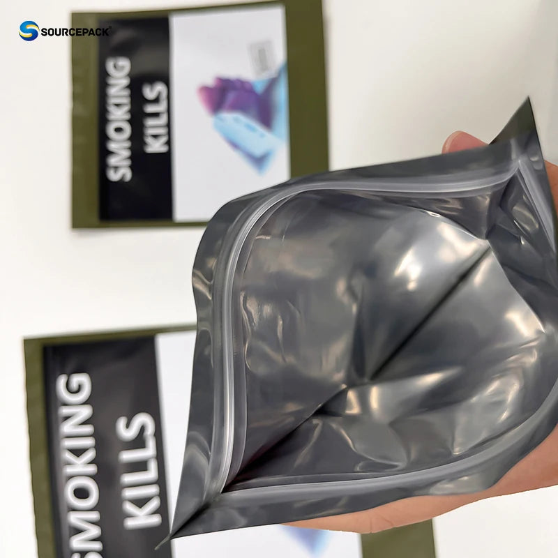 Factory 50g 100g 250g Empty Leaf Tobacco Pouch Bag with Zipper Leaf GV Smoking Leaf Tobacco Pouches