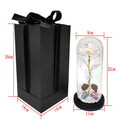 T-0225 24K Gold Plated Rose LED Light galaxy Rose in Glass Dome Gift for Decoration
