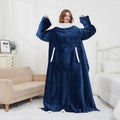 China Factory Wearable Blanket for King Size Winter Double Layer Sherpa Blanket With Sleeves Customized TV Flannel Blankets