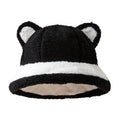 Adult New Solid Color Knitted Cute Bear Ears Hat Soft Plush Thicken Outdoor Ear Protection for Warmth Hat Female Hat