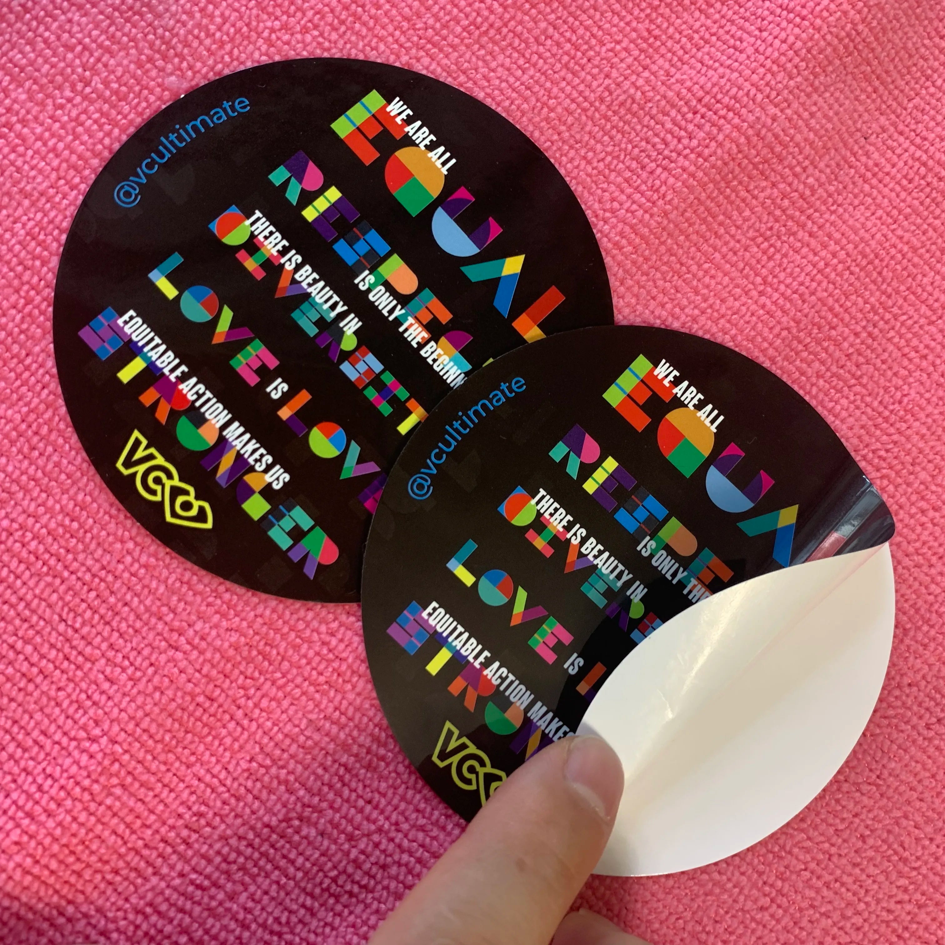 Durable Circle logo Self Adhesive PVC Vinyl StickerUV Proof Bumper Plastic Sticker