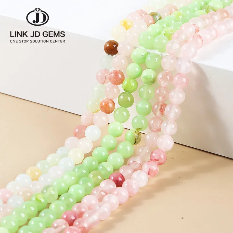 JD Wholesale 4 6 8 10 12MM Pick Size Dyed Multi Color Choice Afghanistan Chalcedony Round Loose Beads for Jewelry Making