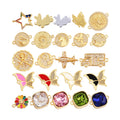 Car Swan Butterfly Animal Connector18K Gold Zircon Geometry Shape Bracelet Necklace Charm Jewelry Findings Supplies M55