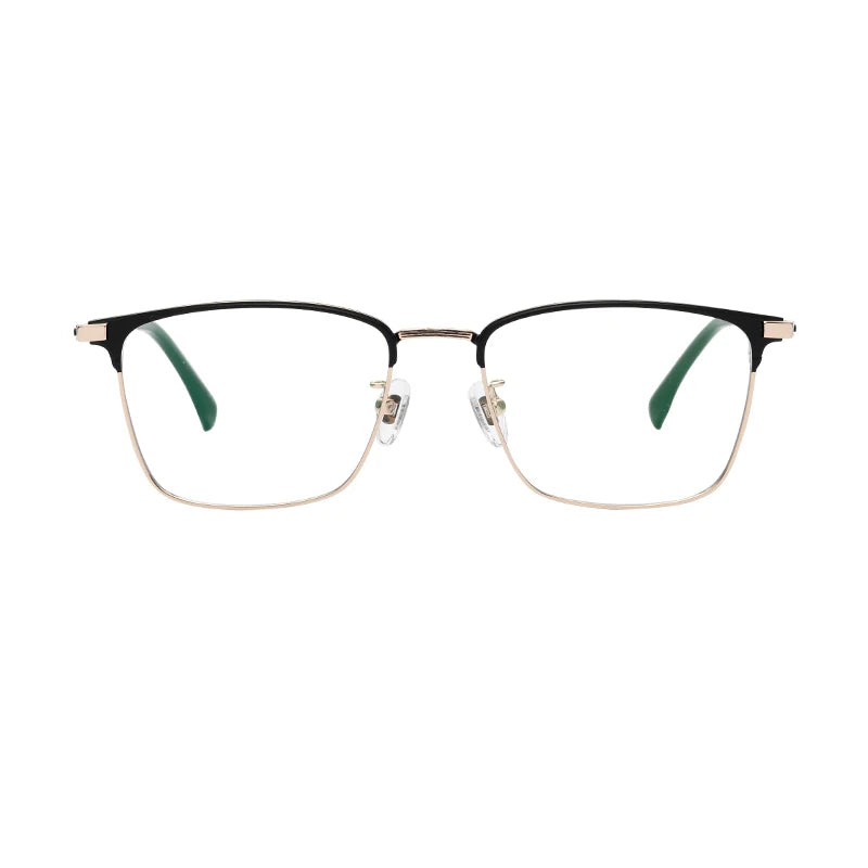 Brand-Designed Titanium Alloy Square Male Eyewear Ultralight Myopia Optical Frames for Men with Diamond Face Shape Match