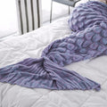 100% Acrylic Mermaid Tail Knitted Fleece Chunky Knit Blanket