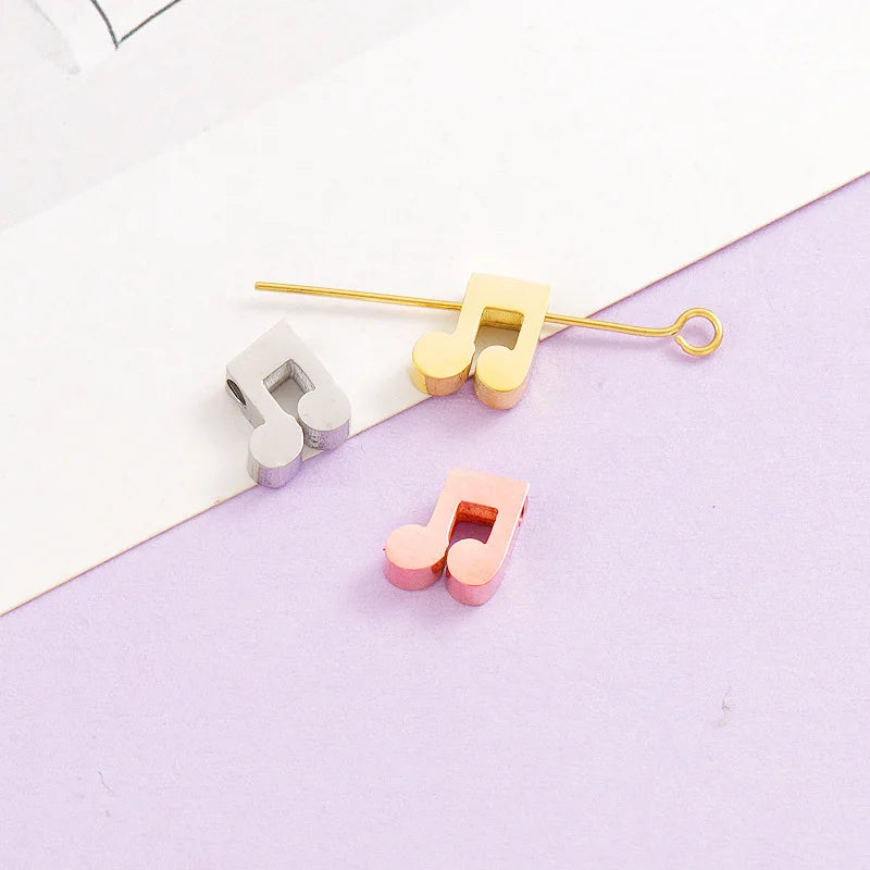 Music Note Charm Jewelry Charm Silver Gold Rose Gold Stainless Steel Pendant Charms for Jewelry Making