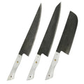 Yangjaing Amber 10Cr15MoV Stainless Steel 7 Layer Steel 3 Pcs Kitchen Knives Set  with Full Tang with Resin Handle