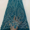 Direct Sales White French Beaded Lace Fabric