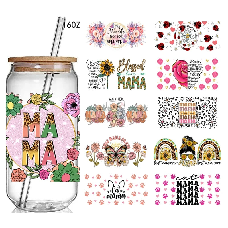 100+ MAMA  UV Dtf Cup Wrap Transfers MAMA Decals  3D UV Dtf Cup Wraps  Mother   UV  16OZ Cup Wraps Stickers