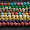 Wholesale Colorful Natural Round Mix Color Lava Stone Beads for Jewelry Necklaces
