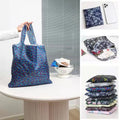 Reusable Polyester/Nylon Striped Folding Custom Tote Bag for Supermarket Shopping