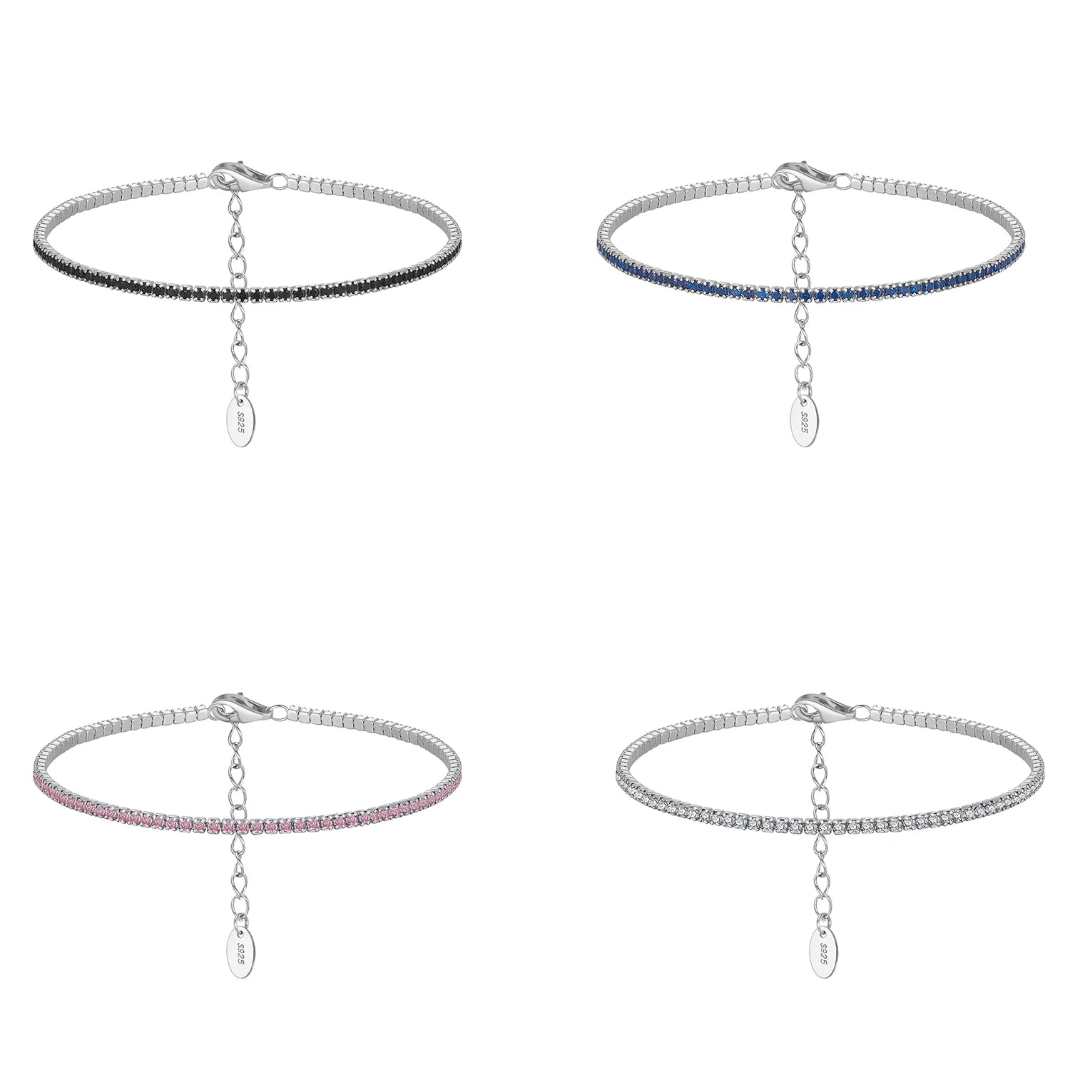 Gold Plated Adjustable Tennis Bracelet - 925 Sterling Silver 1.5mm AAA CZ Elegant Dainty Chain Fine Jewelry Gift for Women