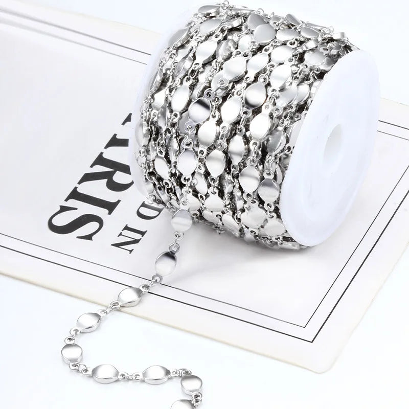 Handmade O-Shape Chain Roll Wholesale Fine Jewelry Making Accessories Shiny Stainless Steel Necklace Supplies for Wedding & Gift