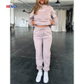 Wholesale Vintage Outfit Femme Custom Clothing Hoodie and Sweatpants Set Streetwear Flannel Coords Tracksuit for Women