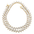Up-Class Alloy Stainless Steel 18K Gold Plated Gemstone Necklace 6mm Heart Zircon Tennis Chain Choker Necklace for Women