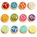 Trendy Zodiac Horoscope Colourful Enamel Charm PendantReal 18K Gold Plated Oil Dropped Bracelet Jewelry Making Supply L88