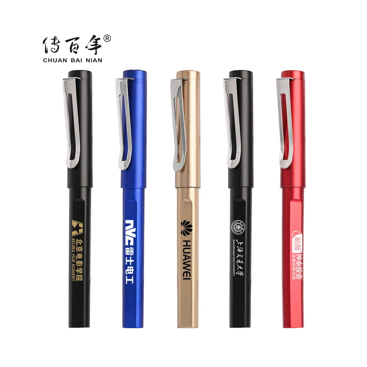 Hot Sales Write Smoothly Promotional Custom Print Logo 0.5mm Gel Pen With Big Metal Clip