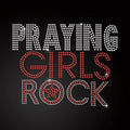 New Design Praying Girls Rock Hotfix Rhinestone Transfer Rhinestone Motif for Tank Top