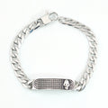 Manufacturer Wholesale Men's Hip-hop Trendy Stainless Steel Cuban Chain Bracelet Punk Skull Curved Brand Geometric Shape