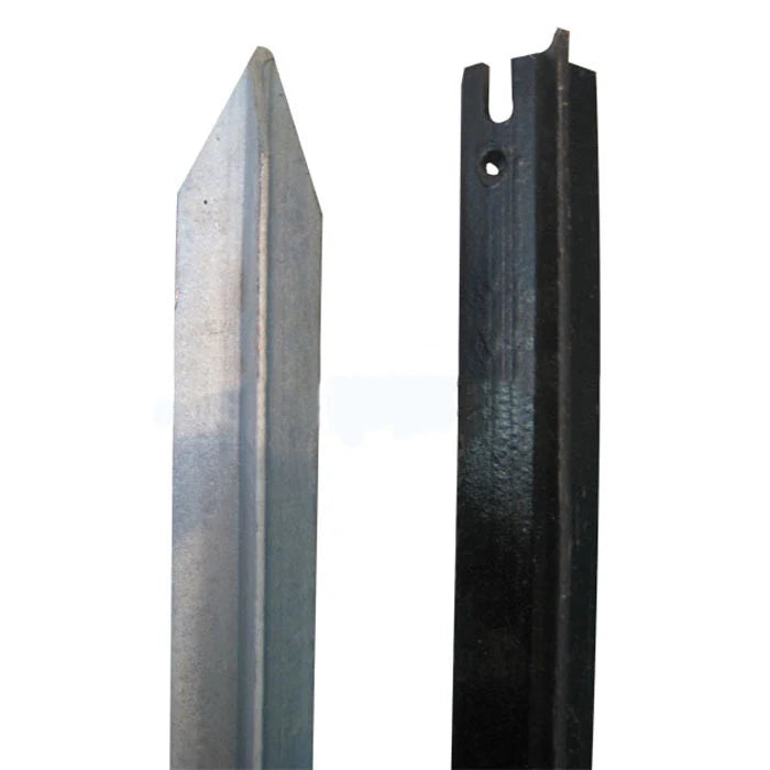 2.4m Black Bitumen/Galvanized Star Picket Farm Fence Y Steel Post