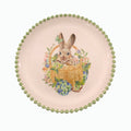 Custom Design 8 Inch Glazed Animal Style Cute Easter Bunny Ceramic Figurine Ceramic Plate