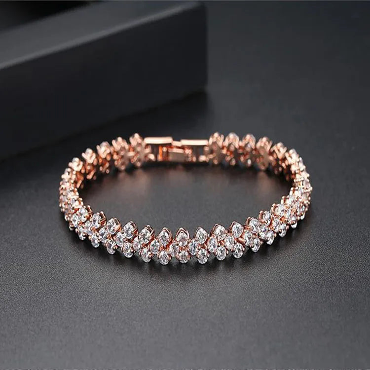 SC Fashion Multilayer Zircon Love Heart Bracelet Luxury Full Crystal Tennis Bracelet for Women Men Party Jewelry