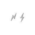 Diamond Lightning-shaped Stud Earrings 925 Body Sterling Silver Women's Small Frosty Wind Flash Diamond Delicate Stud Earrings
