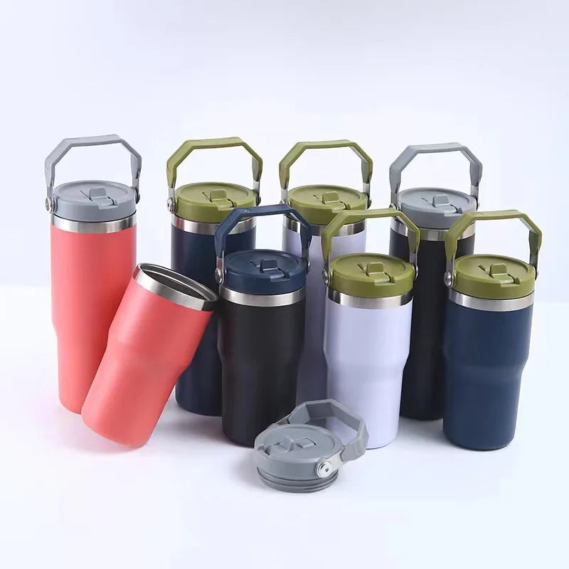 Portable Double Wall Ice Stainless Steel Coffee Cup Travel Insulated Beer Mug Powder Coating Car Tumbler Coffee Mug 30oz Tumbler