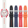 20mm 21mm 22mm Replacement TPU Watch Band Hot Sale Curved End Rubber Watch Strap With Pin Buckle for Moon Watch