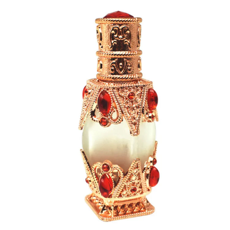 Stock United Arab Emirates Luxury Engraved Glass Metal Opaque Private Label Female Perfume Empty Bottle Pack Dubai