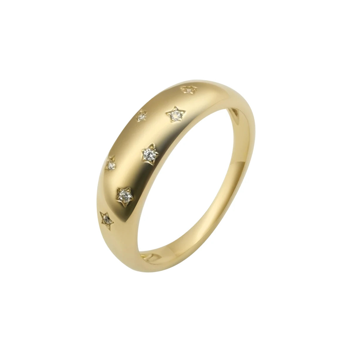 9K Solid Gold Jewelry Simple Zircon Gold Rings for Women Fine Jewelry Wholesale